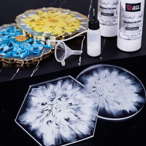 Let's Resin White Alcohol Ink For Resin, Colors, 2 Bottles, 3.5 Oz. Each - Picture 5 of 6