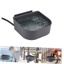 Small Heated Water Bowl for Cats Outdoor, 1L Heated Dog Bowl, Dark Grey 1.0L 