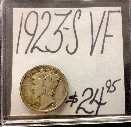 1923 S Mercury Silver Dime VF! ENN Coins