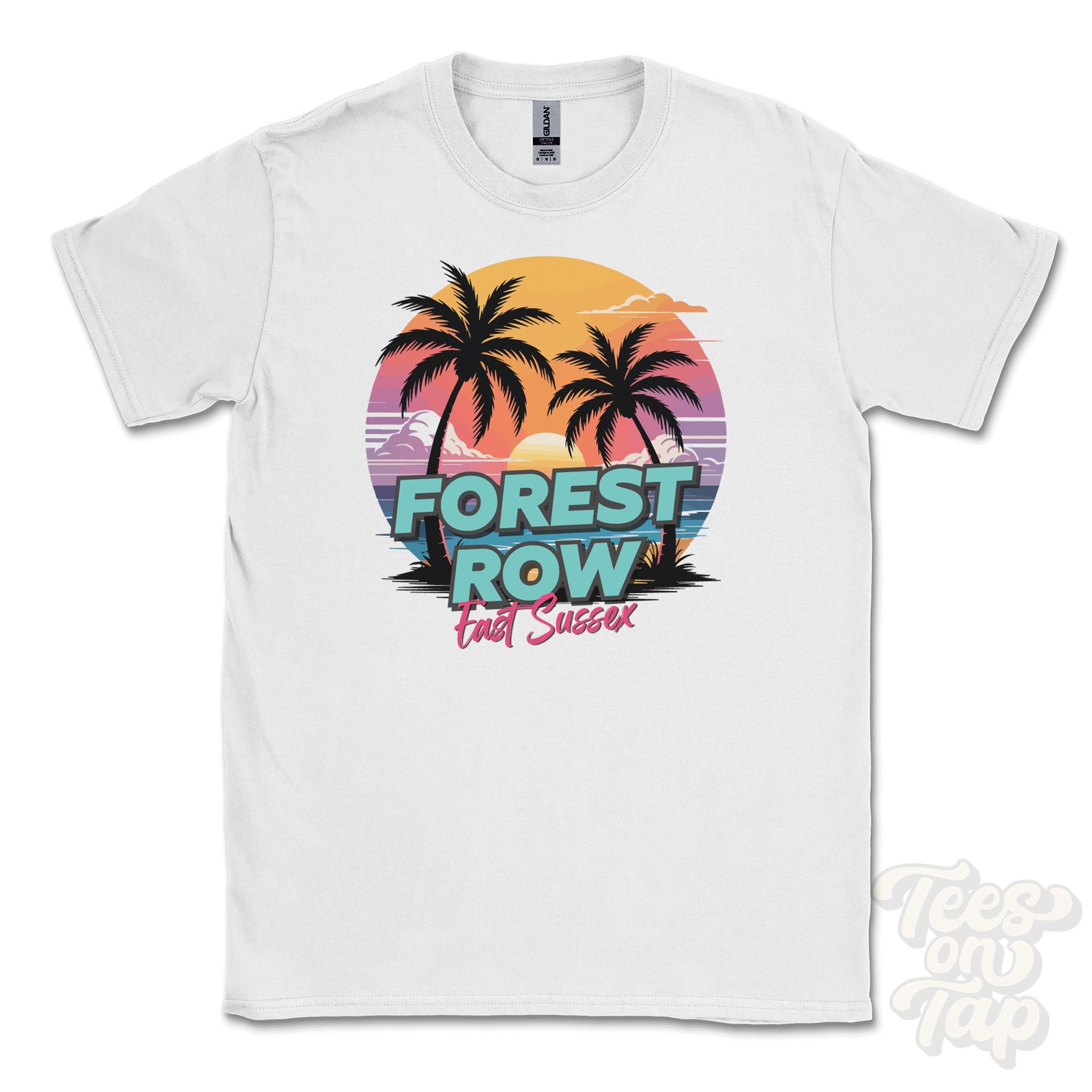 FILA T SHIRT FOREST ROW EAST SUSSEX retrò stile Miami divertente parodia estiva Regno Unito
