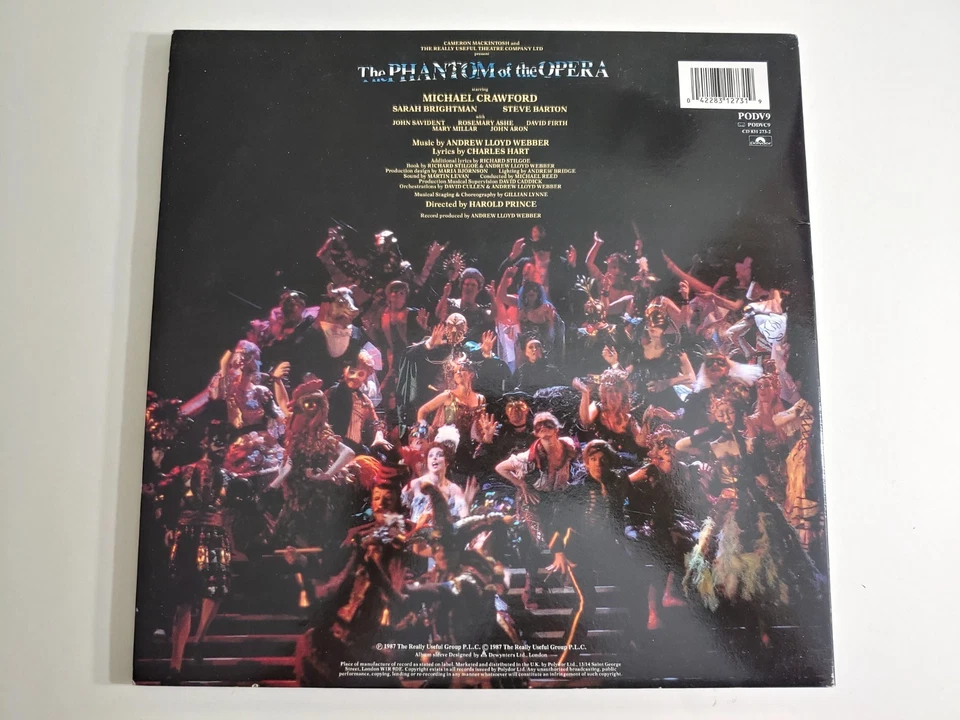 Phantom of the Opera - Andrew Lloyd Webber Original PODV9 UK 1988 2 LP EX+/EX+ Foto 2 de 4