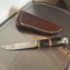 Vintage Stacked Leather Handle Hoffritz Hunting Fixed Blade Knife Germany NY — photo 1