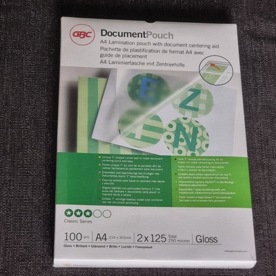 GBC Folientasche Laminierfolie DocumentPouch 3200723 DIN A4 125mic 100 St./Pack.