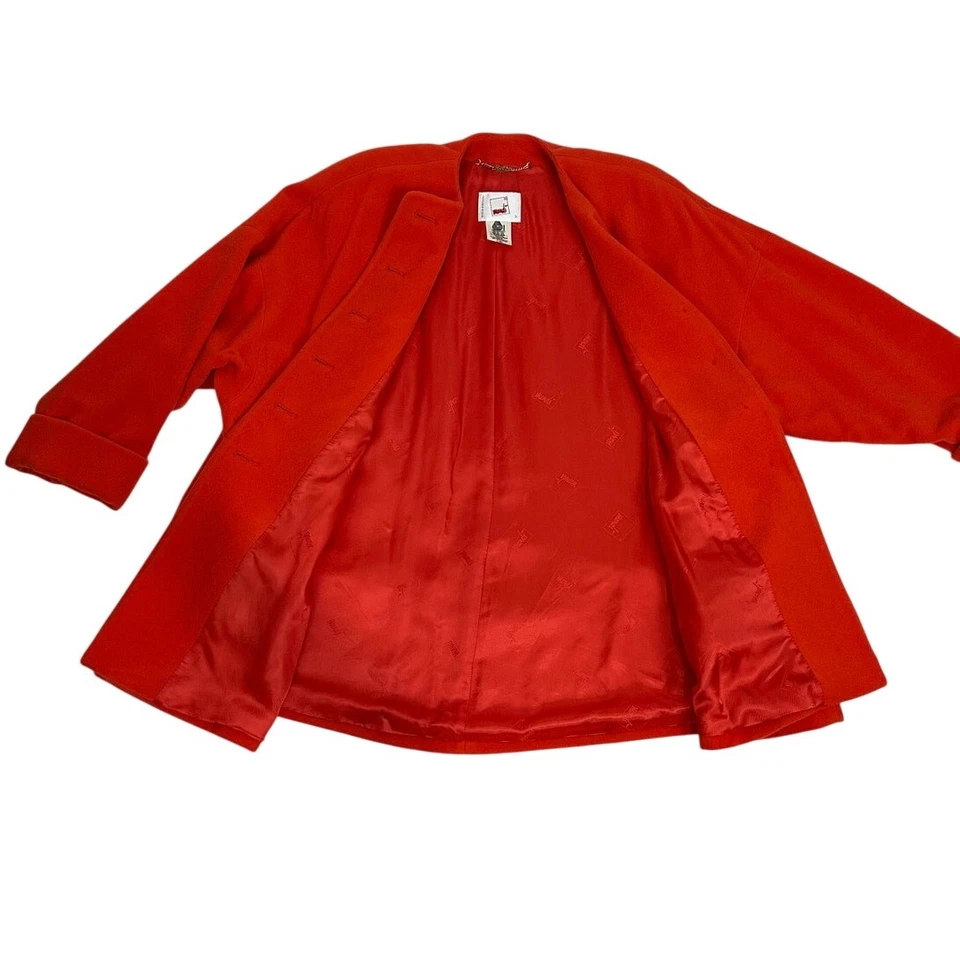 Chaqueta Abrigo Vintage Mondi Rojo Lana Mezcla Cachemira Para Mujer Talla 34 Elegante Foto 4 de 4