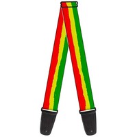 Guitar Strap - Rasta Stripes Painted Green/Yellow/Red (Us Import) ACC NEU