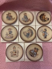 Goebel Hummel Collector Plates w/Boxes Set EIGHT 3 1/8" PERFECT Never Displayed