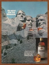 1988 Windsor Canadian Whisky Vintage Print Ad/Poster Mount Rushmore Bar Wall Art