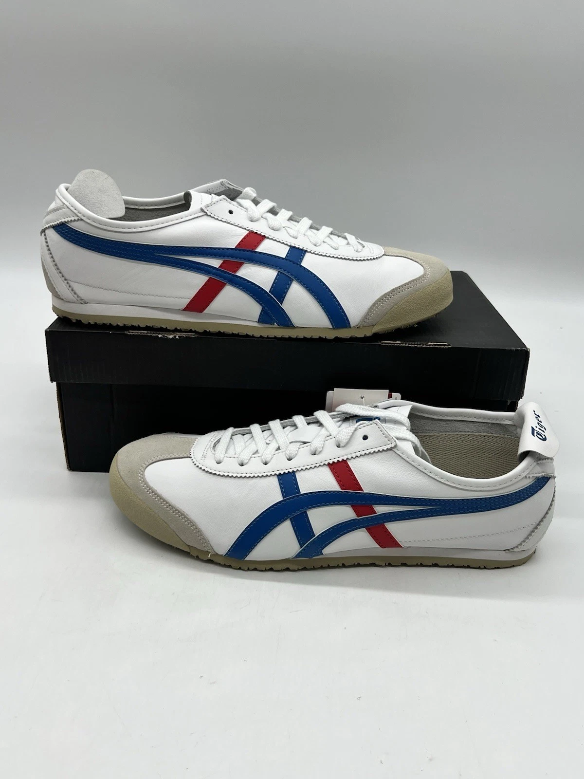 Onitsuka Tiger Mexico 66 DL408 Men Sz 11 White Red Blue Leather Fashion Sneakers