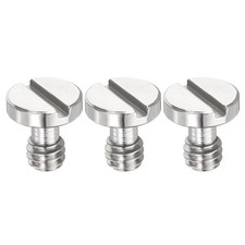3 Pcs 12x13mm Nickel-Plated Iron Camera Quick Release Screw, Silver