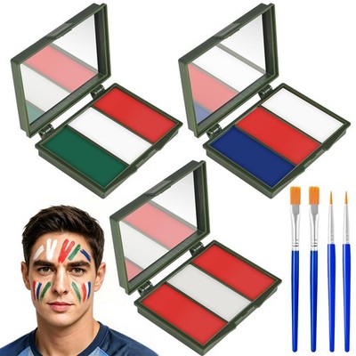 Green Blue White Red Face Painting Kit, 3PCS Patriotic America Mexico Flag 3 ...