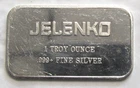 Vintage Engelhard Jelenko Made 1 oz .999 Fine Silver Art Bar