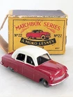 MATCHBOX LESNEY Moko 22a 1956 Vauxhall E Series Cresta  red and white toy car