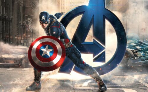Marvel Avengers Captain America 3d Effect Smashed Wall Sticker Poster Z436 - Picture 1 of 1