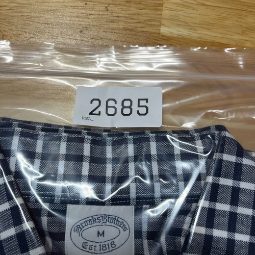 Brooks Brothers Long Sleeve Button Shirt Mens M Plaid Blue - Picture 9 of 9