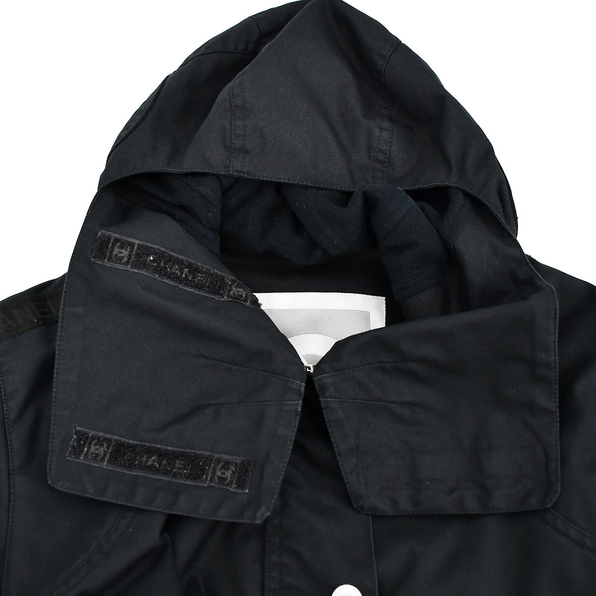 Chanel Sport Line Zip Up Hooded Jacket Black 02A #40 182199