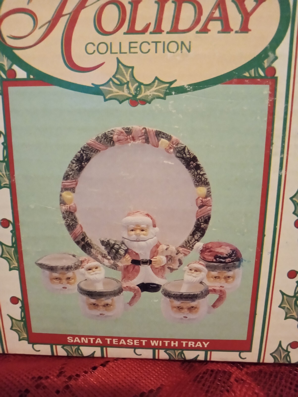 Vintage 8 Piece Ceramic Santa Miniature Tea Set eBay