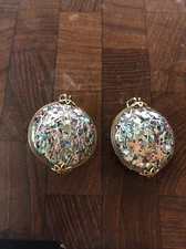 Black Round Bead Goldtone Shoe Clips