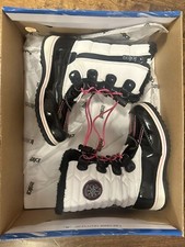 TOTES Kylie Black  White Faux Fur Winter Snow Boots Pink Details Girls Size 12