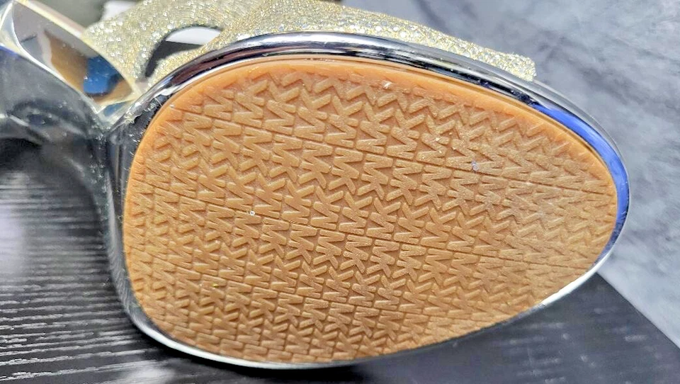 Michael Kors Berkley Glitter Zip Sandal in Silver Size 11 - Image 3 of 4