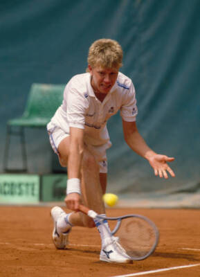 Joakim Nystrom of Sweden in action against Paul McNamee of Austra - Old Photo