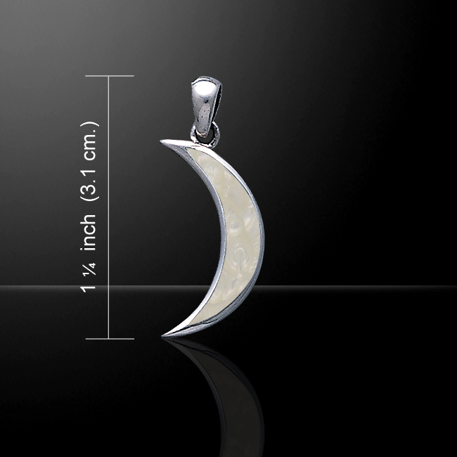 Crescent Moon 925 Sterling Silver Pendant Choice of Gemstone Lunar ...