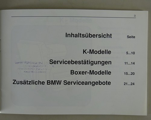 Scheckheft BMW Boxer-Modelle & K-Modelle blanko - ohne Einträge Stand 03/1989 - Bild 2 von 5