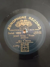 Miss F. Berens – Jewel Song (Faust)/ Polonaise (Mignon) rare Zonophone shellac