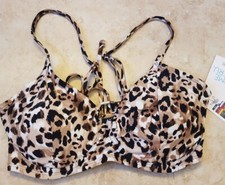 Time and Tru Underwired Bikini Swimsuit Top Leopard Print size M 8-10 NEW