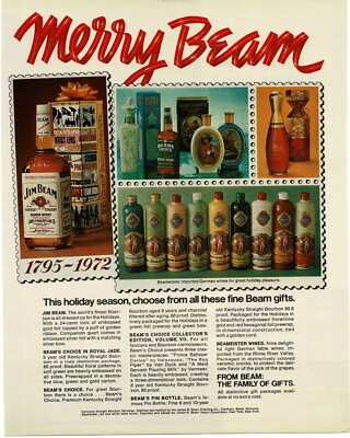 1972 JIM BEAM Bourbon Whiskey choose from many fine gifts Vintage Print Ad