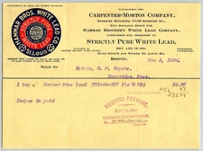Carpenter Morton White Lead Boston, MA 1904 Statement Geo. M Rogers* (#13)