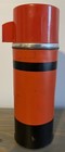Vintage Aladdin Economy Red & Black Stripe Metal Quart Size Thermos — photo 3