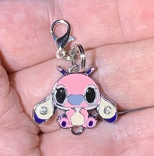 Silver Disney Angel From Lilo Stitch Charm Zipper Pull Keychain Add On Clip