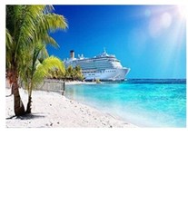 Cruise Ship Backdrop 7x5ft Caribbean Photography Background Palm Ocean Beach