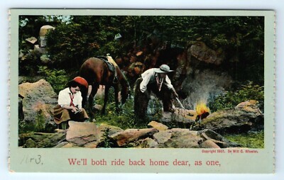 Vintage Postcard We'll Both Ride Back Home Dear De Witt Wheeler Romance