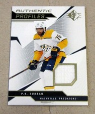 2018-19 SP Authentic Profiles Jerseys P.K. Subban Relic #APPS