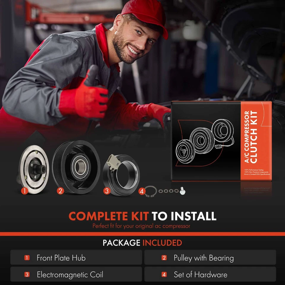 Kit de embrague compresor de aire acondicionado para Ford F-150 Escape E-150 Econoline Lincoln Navigator Foto 2 de 4