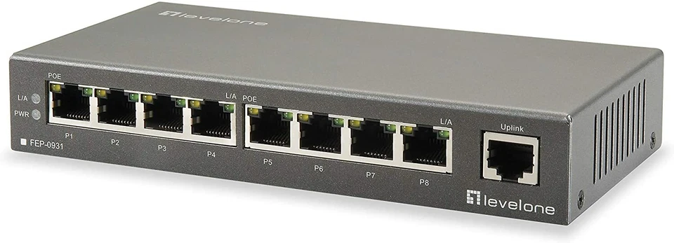⚡ LevelOne FEP-0931 Switch de Red 120W 9 puertos 8xPoE outputs Fast Ethernet - Immagine 2 di 3