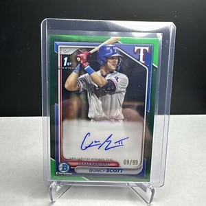 2024 Bowman Chrome QUINCY SCOTT AUTO Green Refractor /99 #CPA-QS