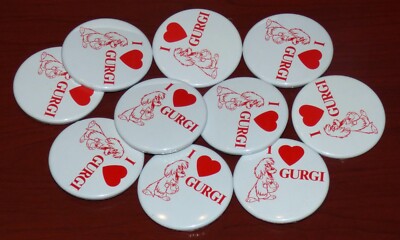 WALT DISNEY THE BLACK CAULDRON 1985 I LOVE GURGI PINBACK BUTTON PIN LOT OF 10