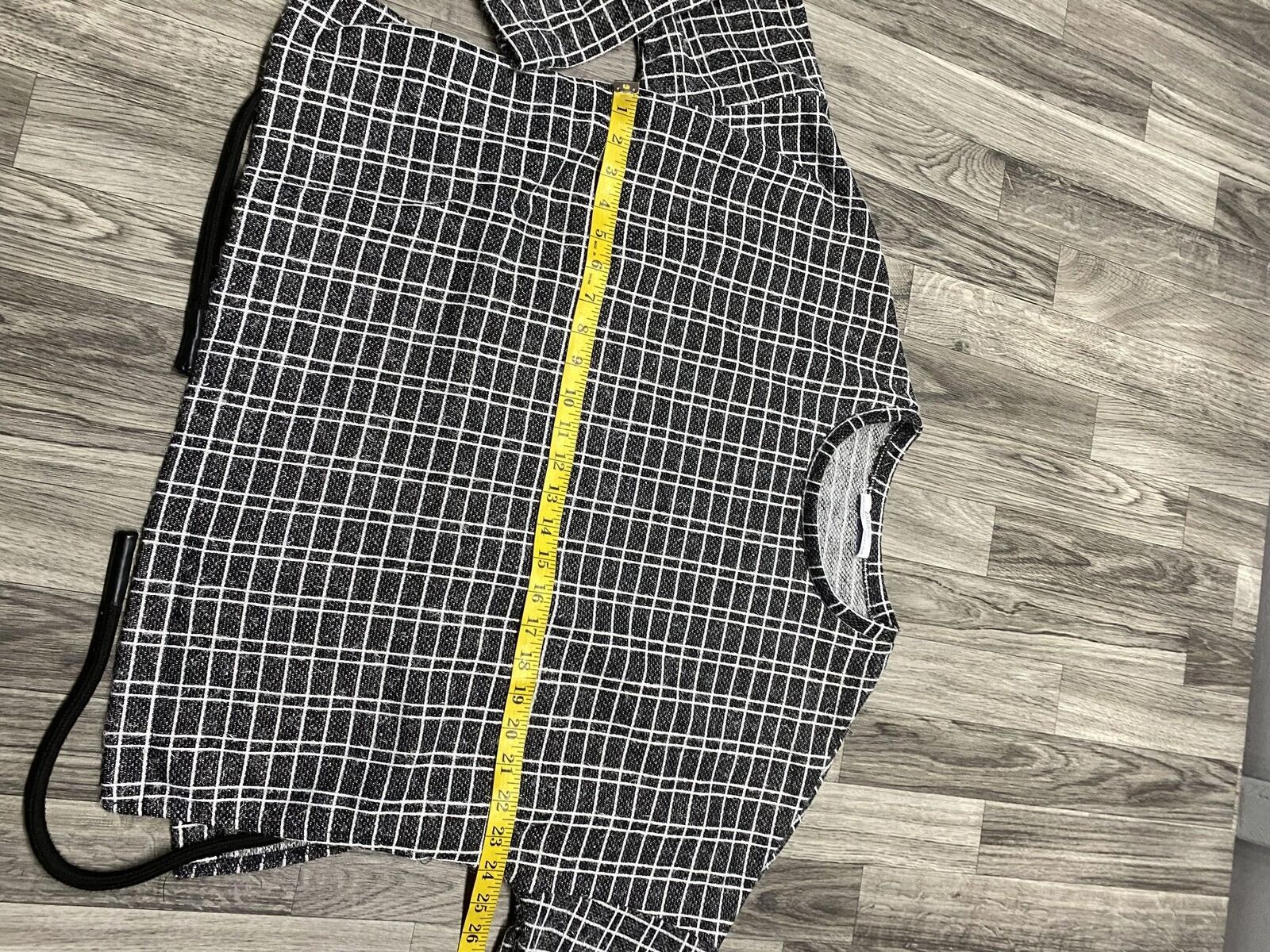 ZARA Basic Waist Tie Split Hem Black & White Plai… - image 8