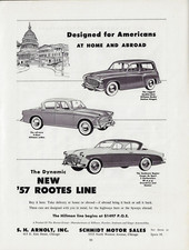 1957 Rootes Hillman Husky Station Wagon Sedan Sunbeam Rapier VINTAGE PRINT AD