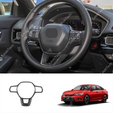 For Honda Civic 22-24 Steering Wheel Decal Cover Frame Trim Carbon Fiber Design
