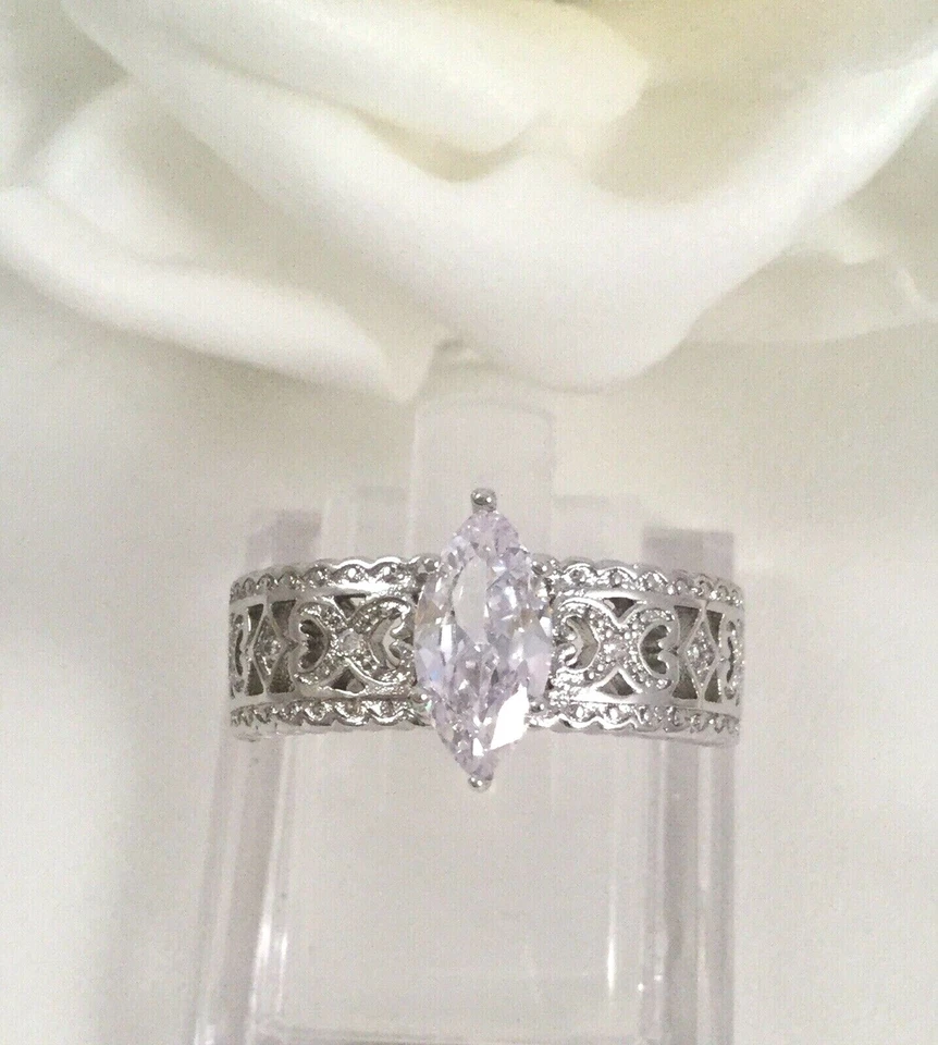 Joyería Vintage Anillo Oro Diamante Zafiros Blancos Antiguo Art Deco Joyería 10 Foto 4 de 4