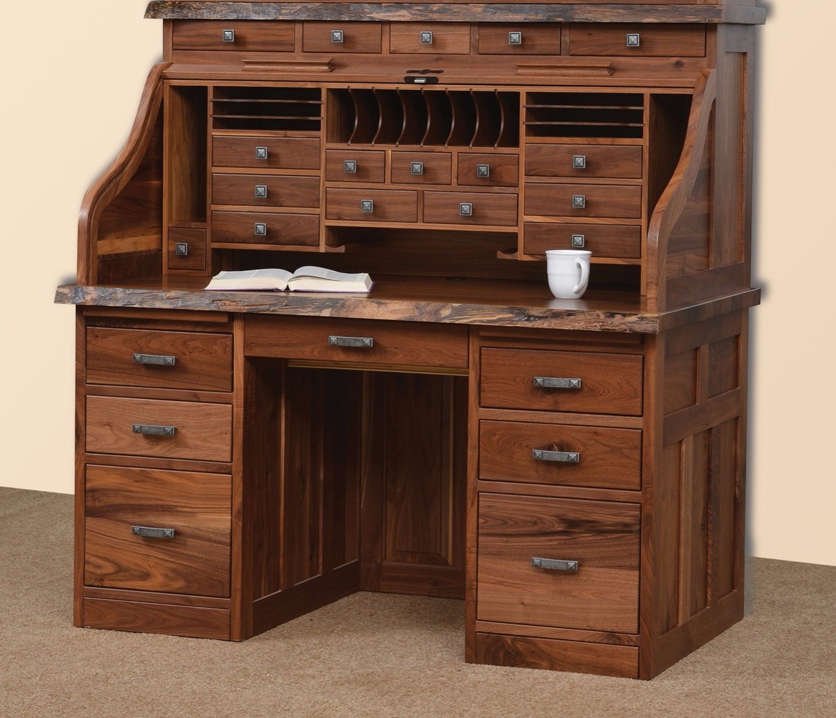 Hilander wood roll top table 90×60cm Amazon.co.jp: Hilander Wood Roll Top Table, 120 Dark Brown