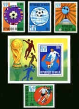 Niger: 1978 World Cup Soccer Set and Souvenir Sheet (438-442) MNH