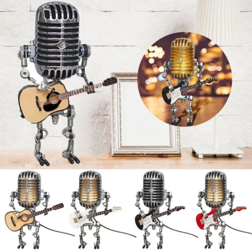Wrought iron Retro Microphone for playing guitar Desk lamp Robot Decorations - Bild 1 von 16