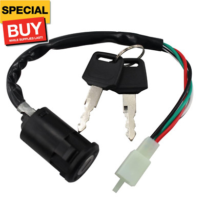 4 Pin Ignition Key Switch 4 Wire for Chinese Made 50cc 70cc 90cc 110cc 125cc Qua