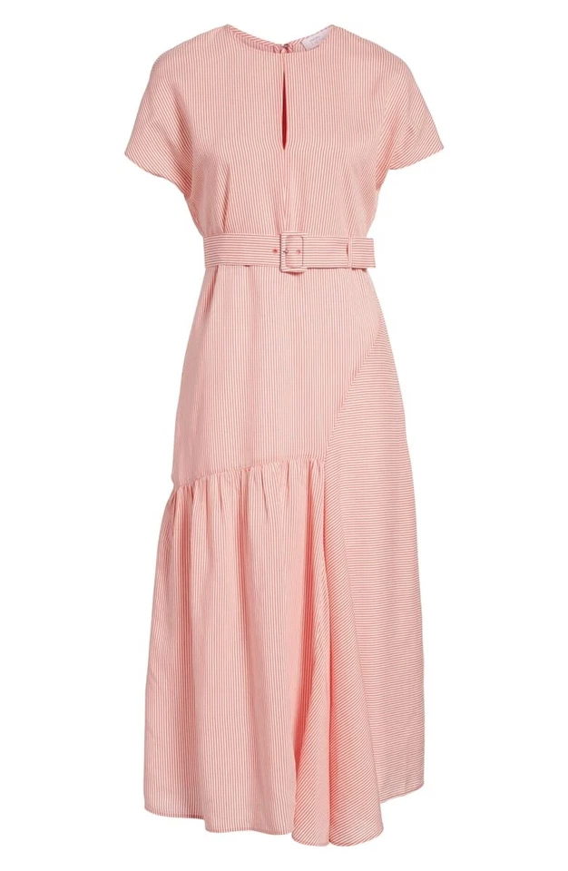 Nordstrom Signature 154973 Women's Stripe Short Sleeve Dress Red Sz. 10 - Imagem 3 de 3