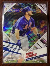 2021 Topps Stadium Club Chrome Pete Alonso Wave Refractor SP Beam Team Mets