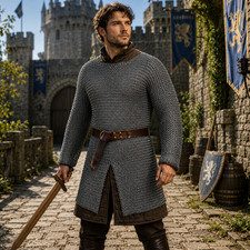 Chainmail Shirt 8mm Flat Riveted with Washers   Handmade Viking LARP Armor